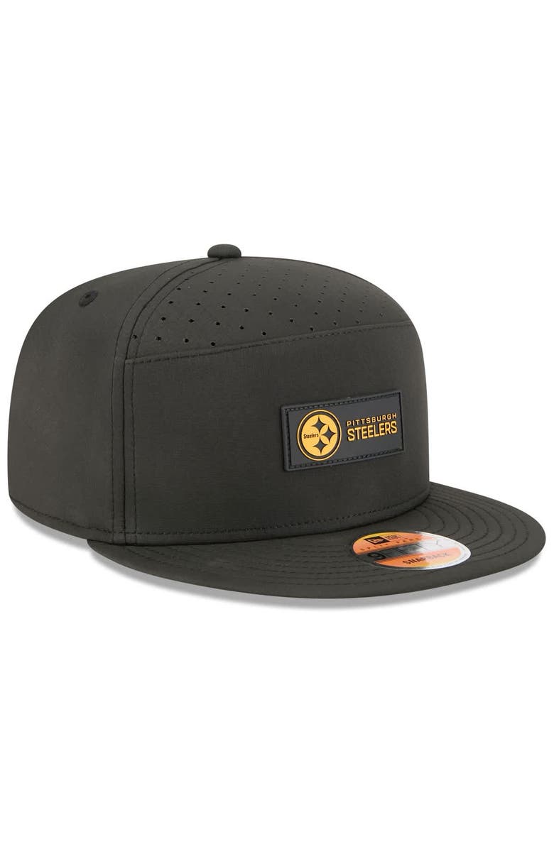 New Era Men's New Era Black Pittsburgh Steelers 2025 Sideline  Split Panel 9FIFTY Snapback Hat, Alternate, color, Black