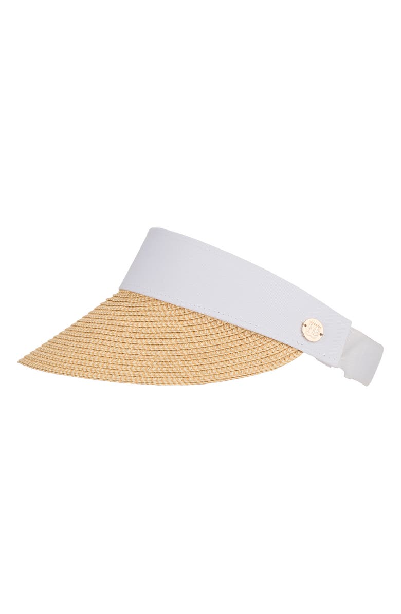 Bruno Magli Straw Visor, Alternate, color, Natural
