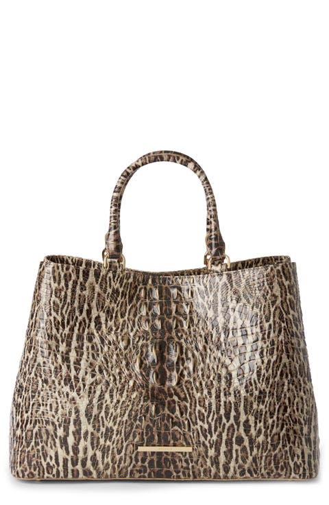 Denise Croc Embossed Leather Tote
