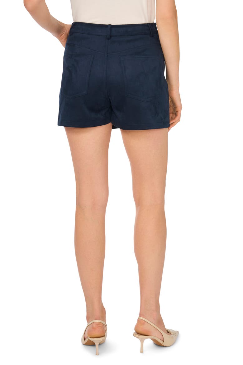 Cross Front Faux Suede Miniskirt Skort, Alternate, color, NAVY CRUSH