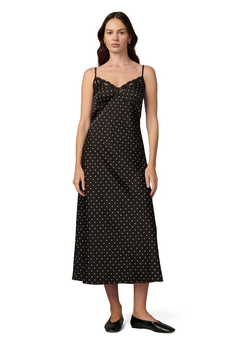 The Ines Polka Dot Midi Slipdress, Alternate, color, BLACK POLKA DOT