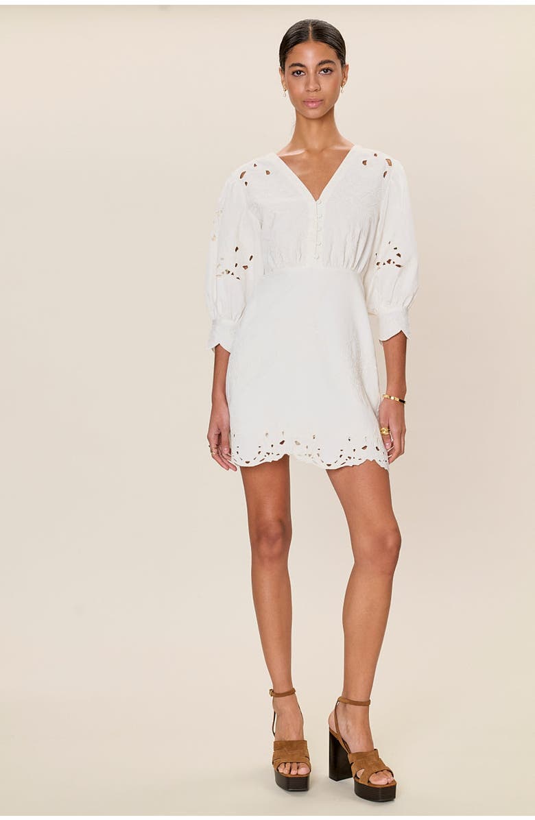 Rebecca Taylor Rachelle Button Front Dress, Main, color, Ivory