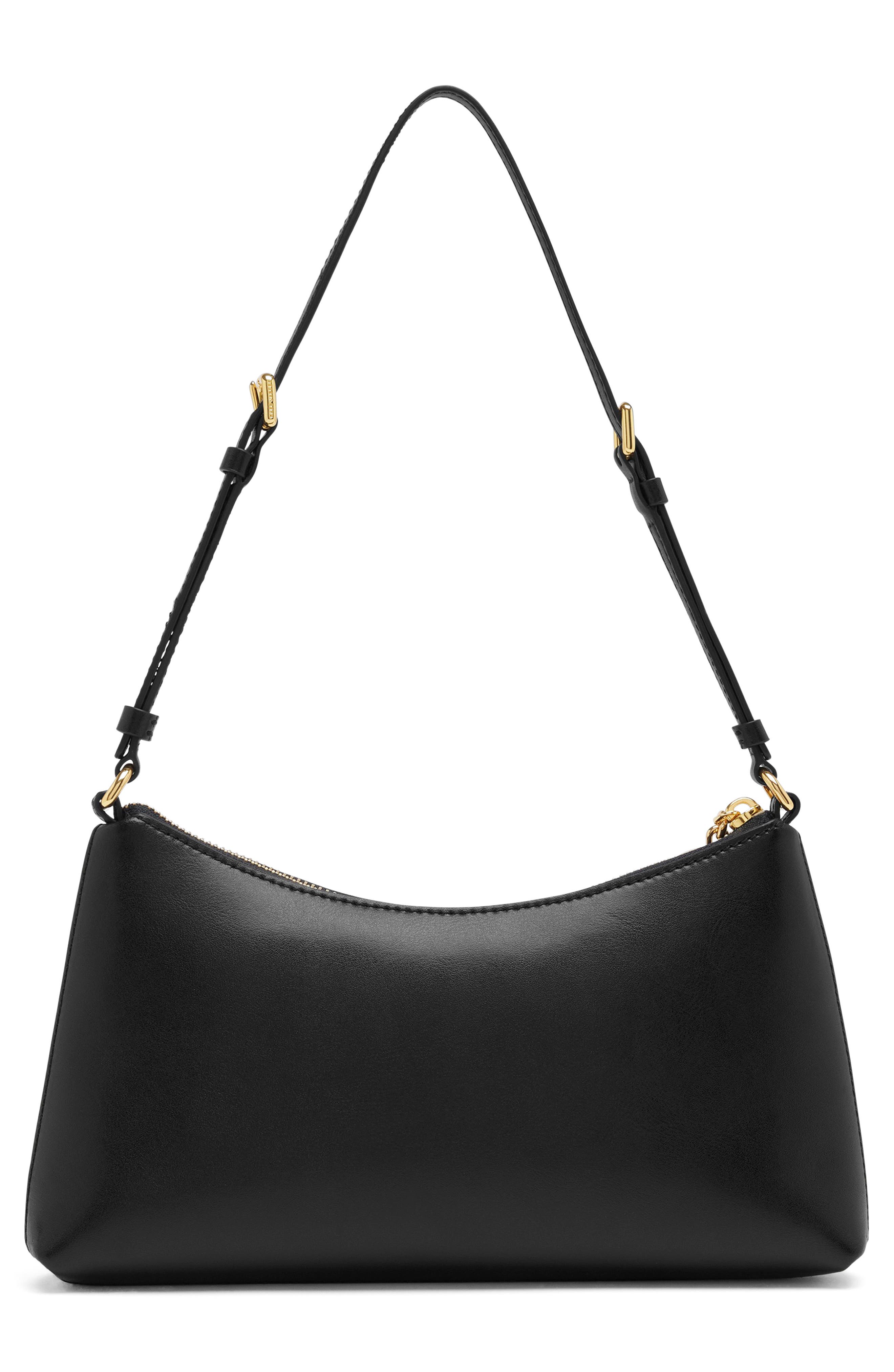 Scene Convertible Leather Mini Pouch Bag, Alternate, color, BLACK