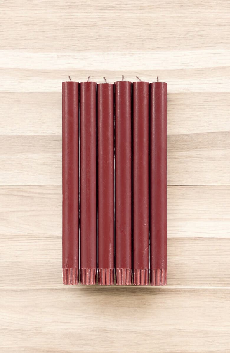 BRITISH COLOUR STANDARD Set of 6 Guardsman Red Dinner Candles, Alternate, color, Red