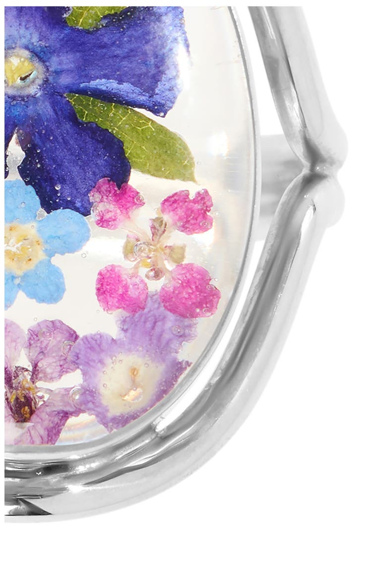 Dried Flowers Oval Ring, Alternate, color, SILVER