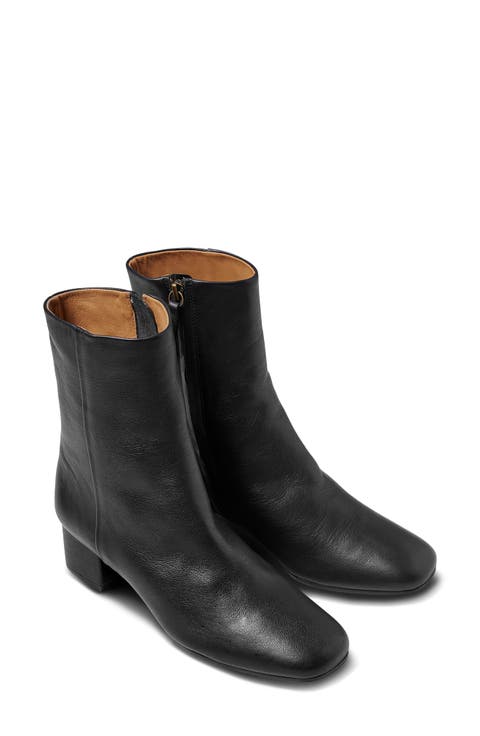 Raven Leather Bootie