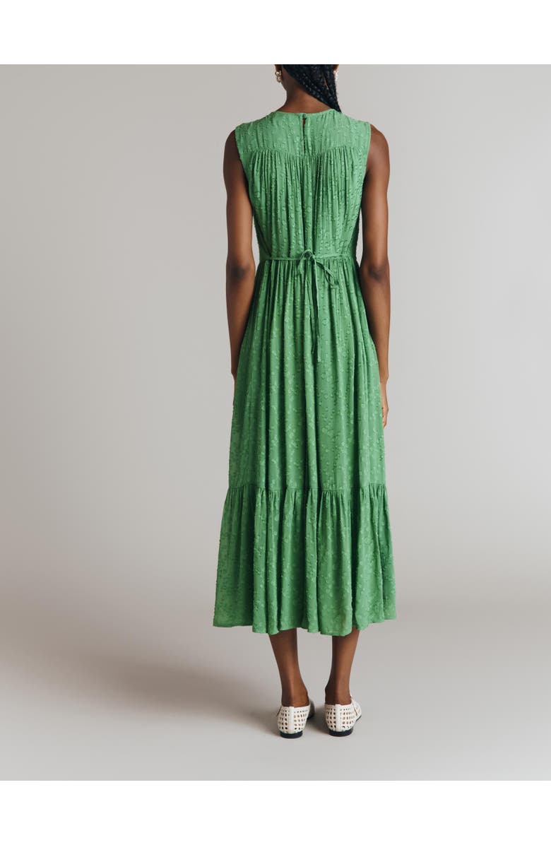 Ghost London Sandy Georgette Jacquard Sleeveless Midi Dress, Alternate, color, Green