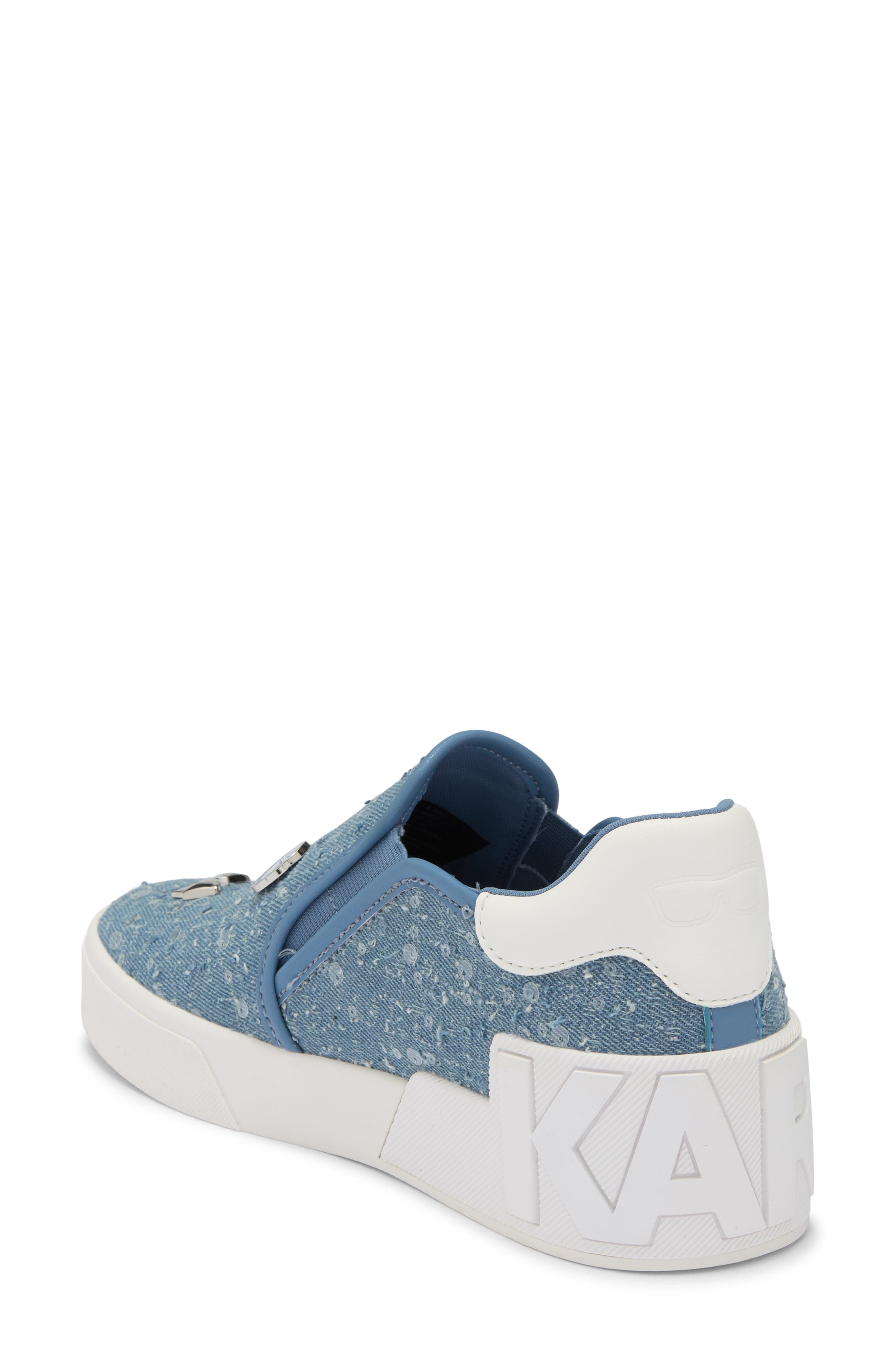 KARL LAGERFELD PARIS Maude Slip-On Sneaker, Alternate, color, Light Blue