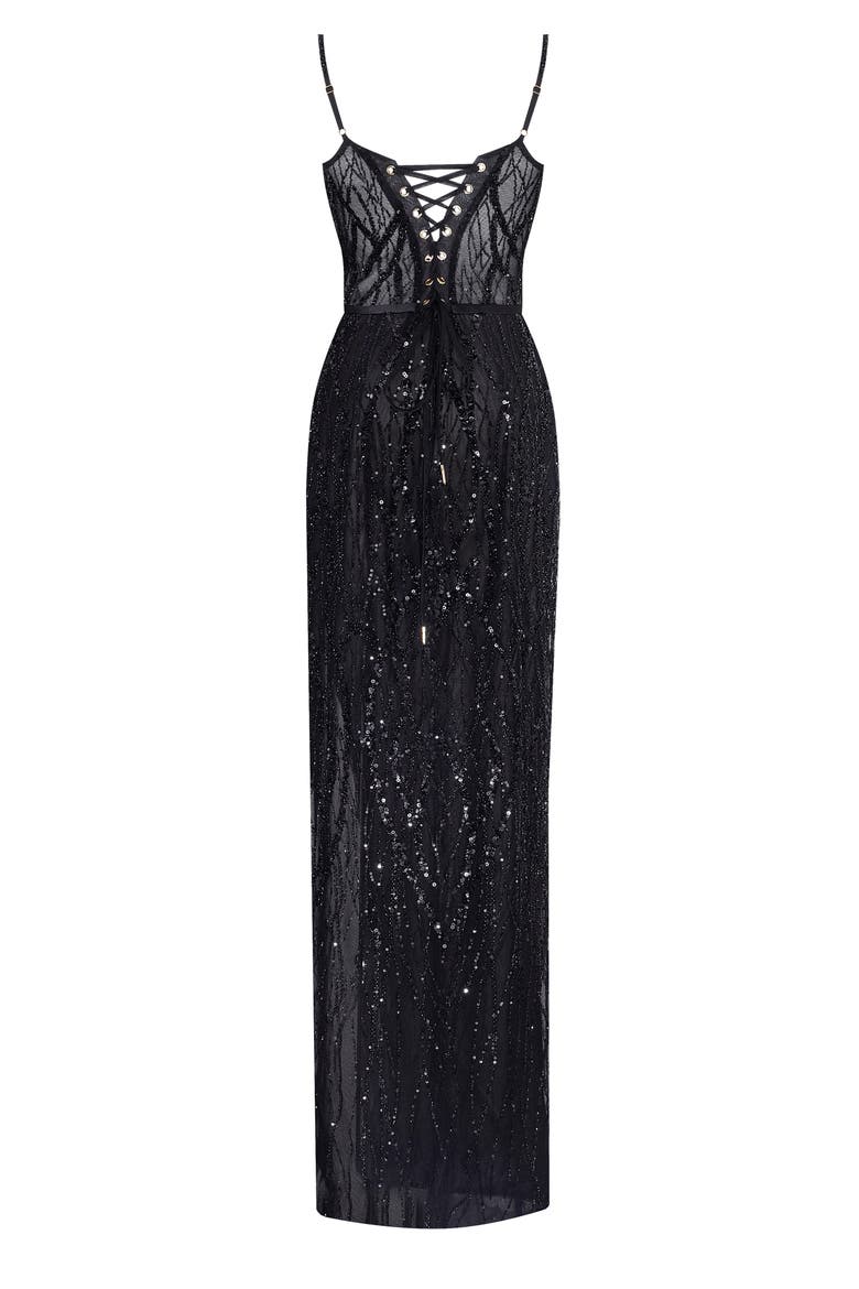 milla striking sequined maxi dress Milla Women's Spectacular Sequined Maxi Dress In Gold