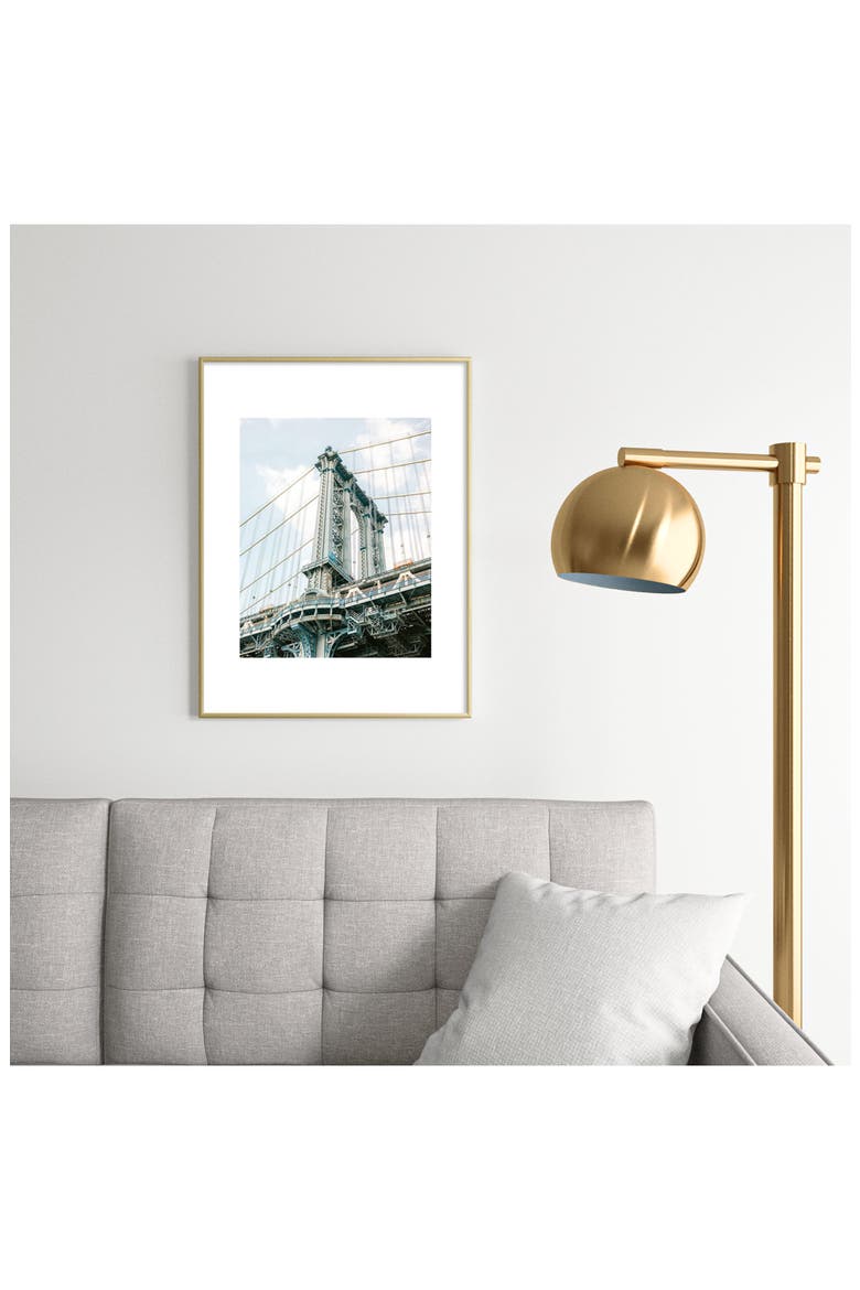 Manhattan Bridge New York City Framed Art Print, Alternate, color, GOLDEN TONES