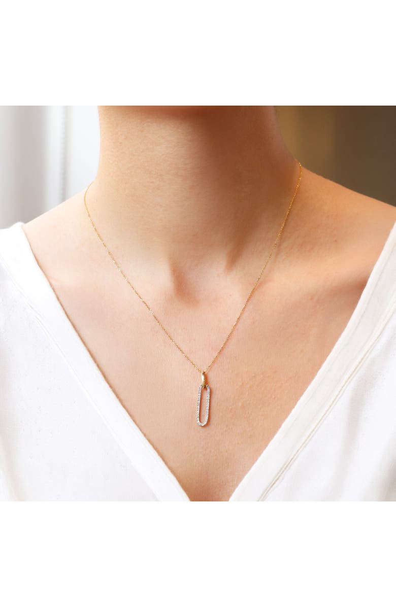 The Lovery Fine Jewelry Diamond Paperclip Necklace, Alternate, color, Yellow Gold