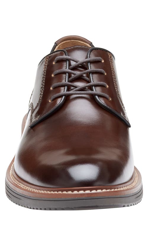Johnston & Murphy Upton Plain Toe Derby In Mahogany Full Grain