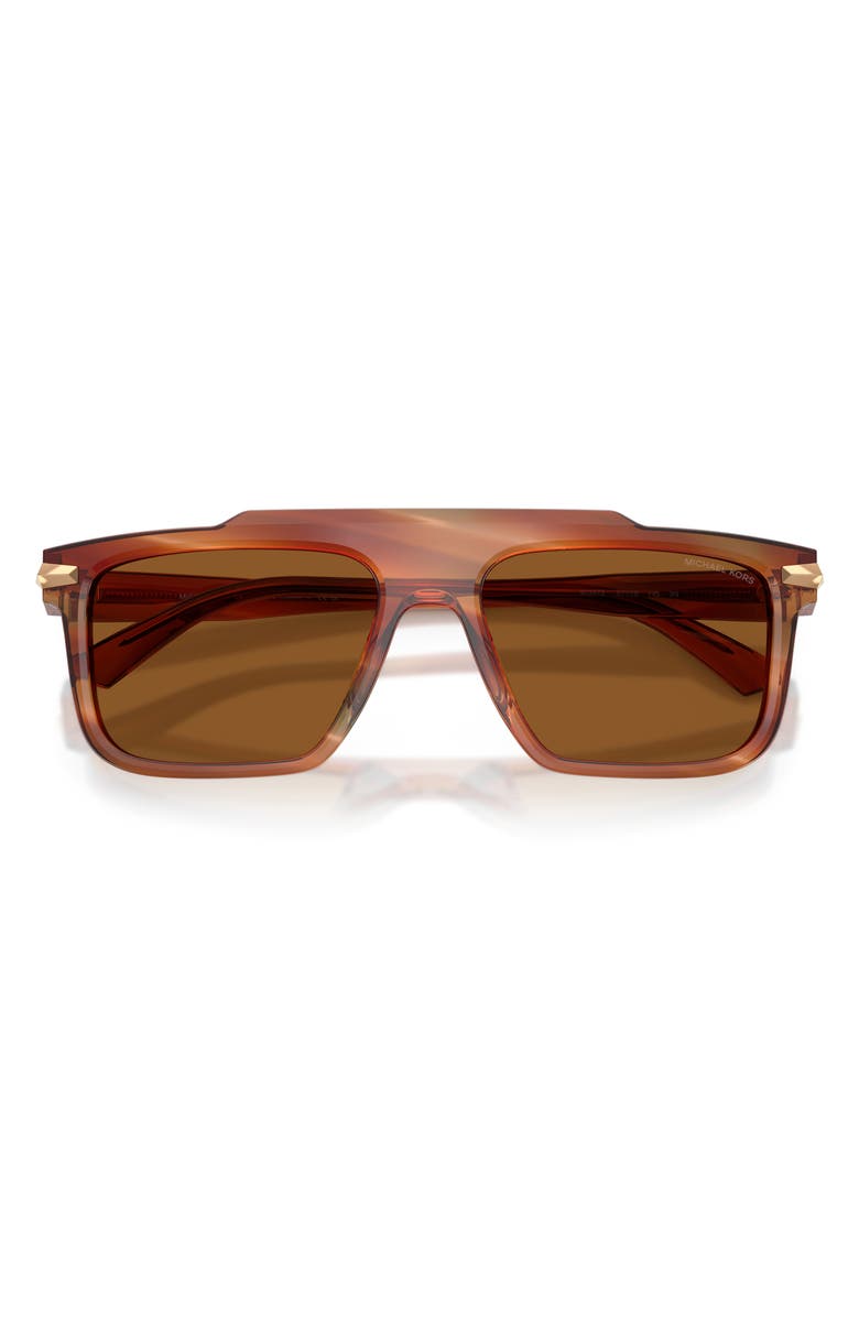Michael Kors Boston 57mm Square Sunglasses, Alternate, color, Brown Horn / Amber Mono