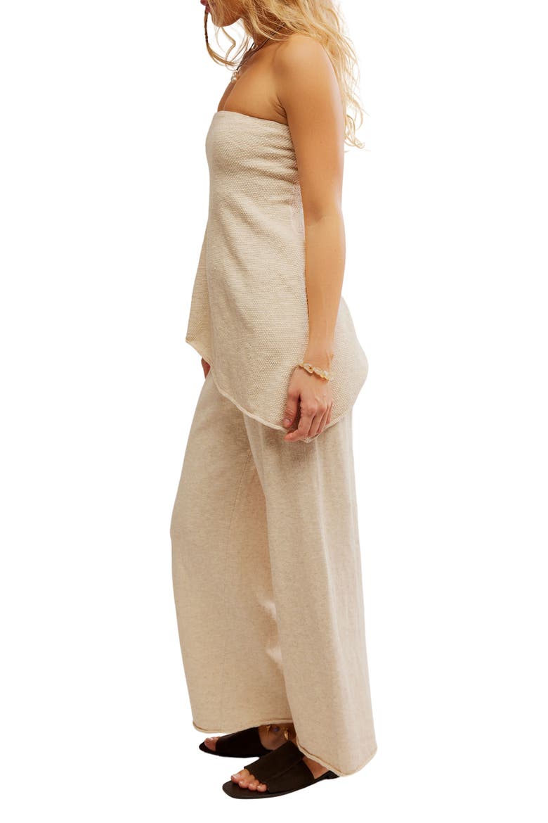 Krista Tube Top & Crop Wide Leg Pants Set, Alternate, color, NATURAL