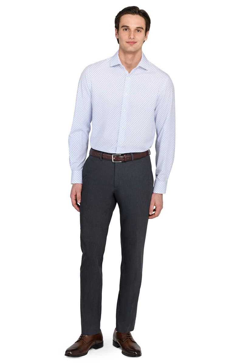 W.R.K Regular Fit Dash Print Performance Dress Shirt, Alternate, color, White/ Blue