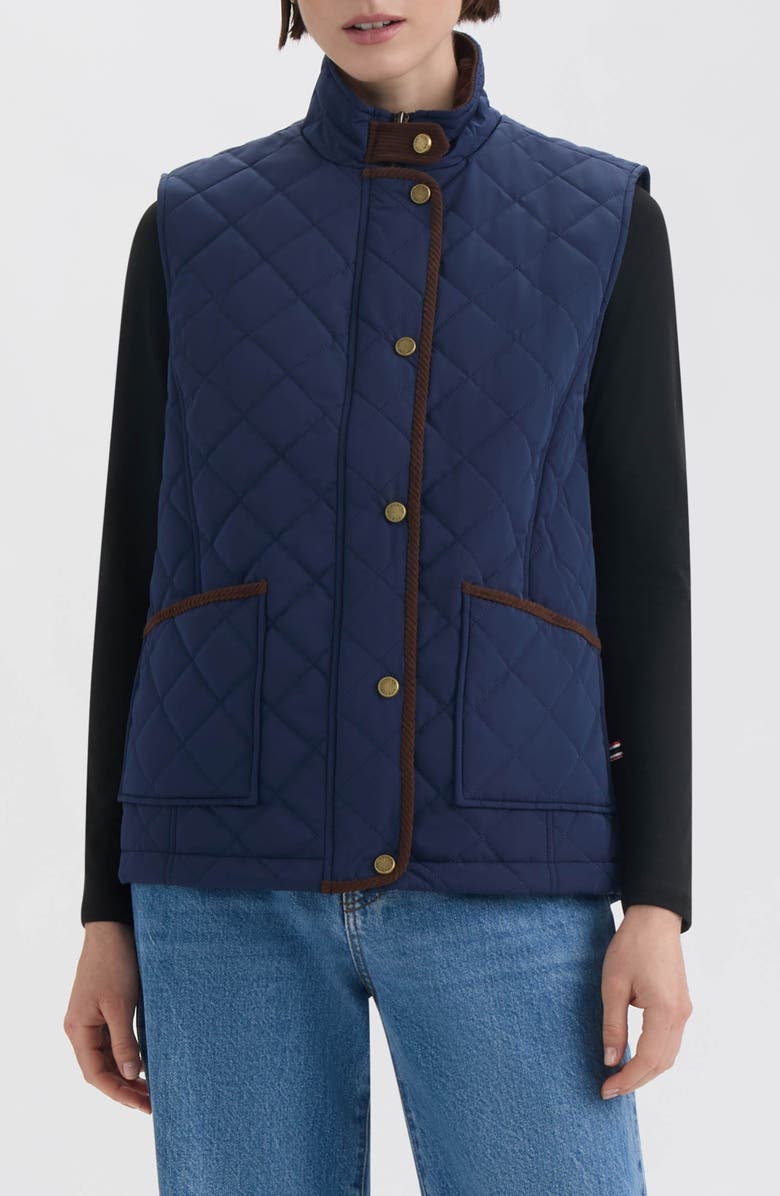 Hunter Diamond Quilted Vest, Main, color, Navy