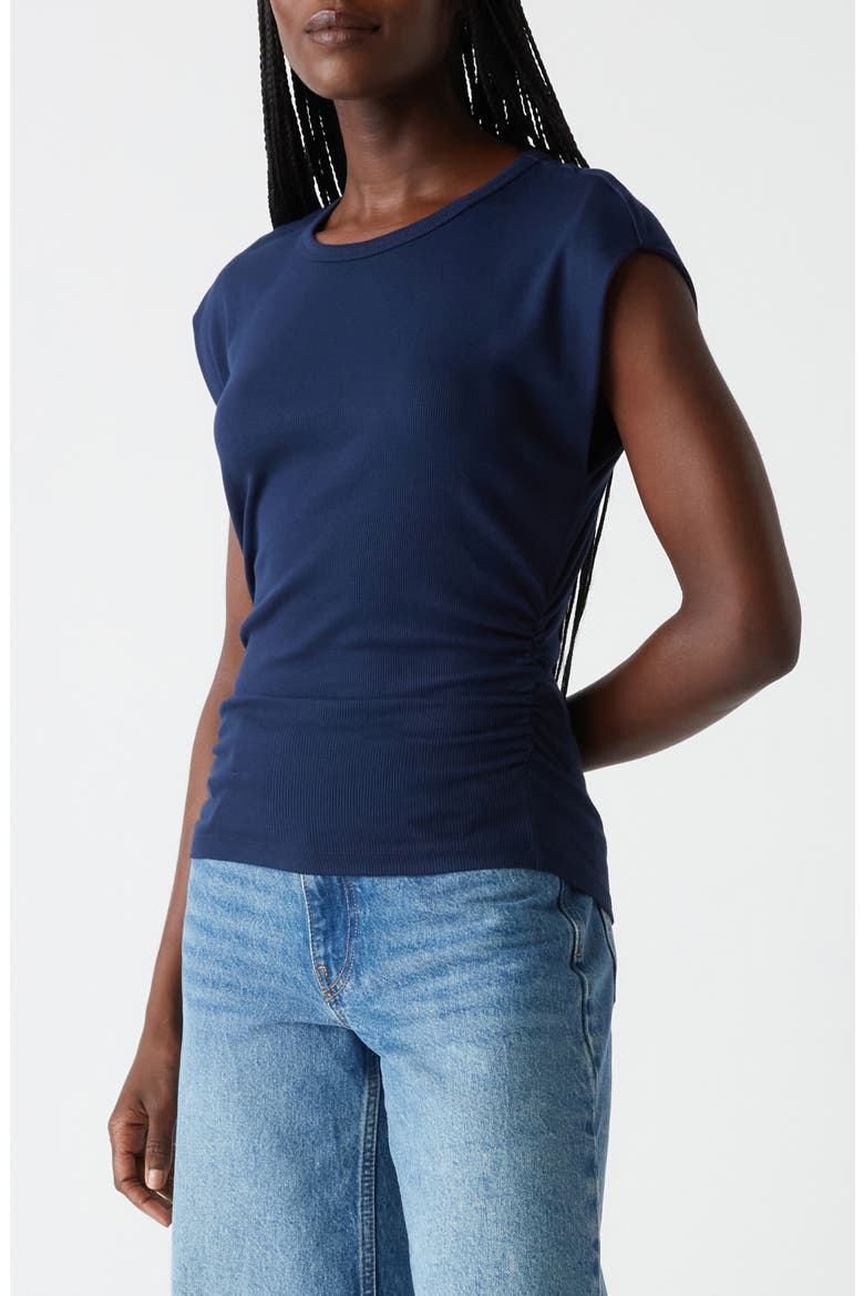 Joni Power Shoulder Rib Top, Alternate, color, NOCTURNAL