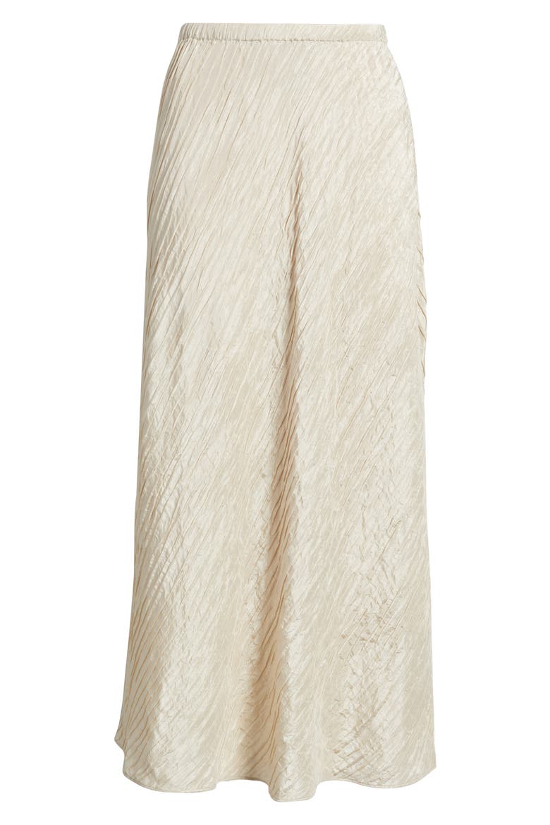 Stretch Silk Bias Cut Midi Skirt, Alternate, color, PAPYRUS
