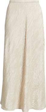 Eileen Fisher Stretch Silk Bias Cut Midi Skirt