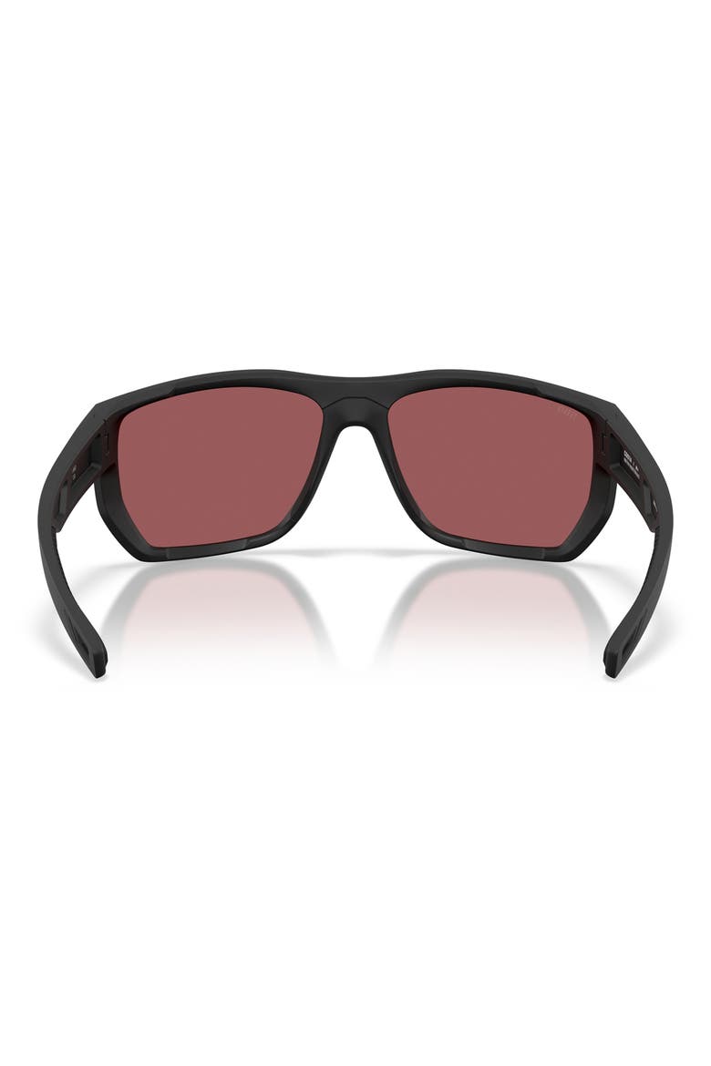 Santiago 63mm Oversize Polarized Rectangular Sunglasses, Alternate, color, BLACK/ GOLD