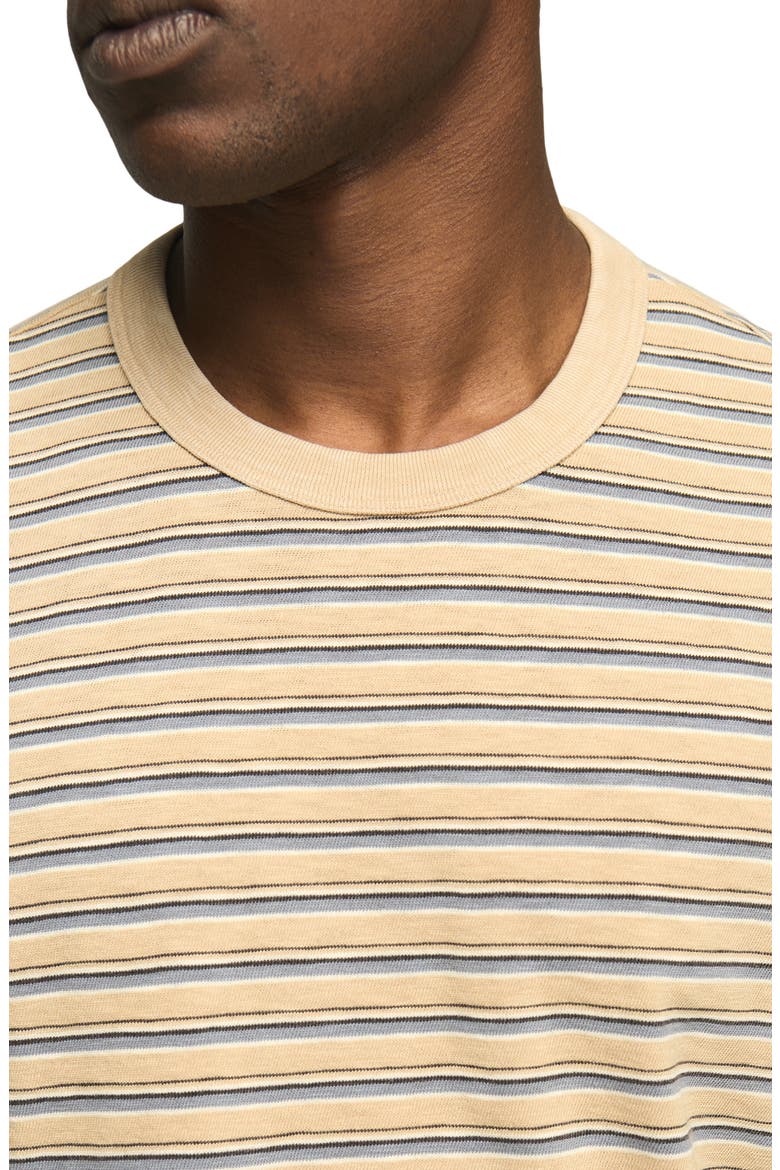 Weekend Relaxed Stripe Cotton T-Shirt, Alternate, color, KHAKI MULTI