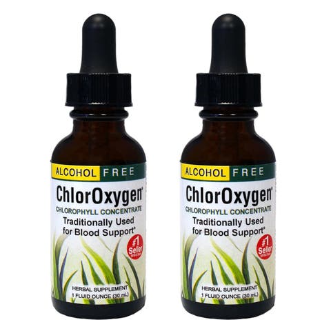 ChlorOxygen Chlorophyll Concentrate Liquid, Energy & Blood Support, 2 fl oz (2 Pack)