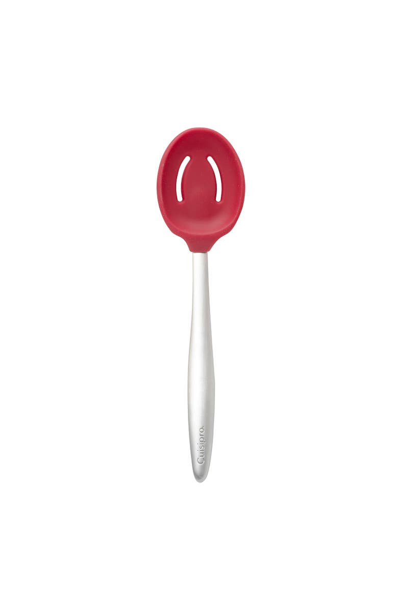8-Inch Silicone Piccolo Slotted Spoon, Main, color, Red