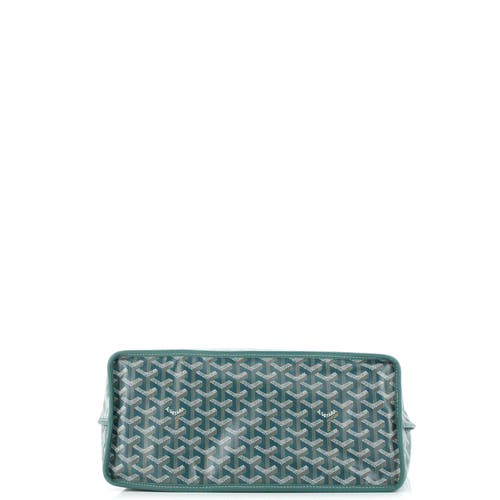 Pre-owned Goyard  Goyard Anjou Reversible Tote Coated Canvas Pm In Green