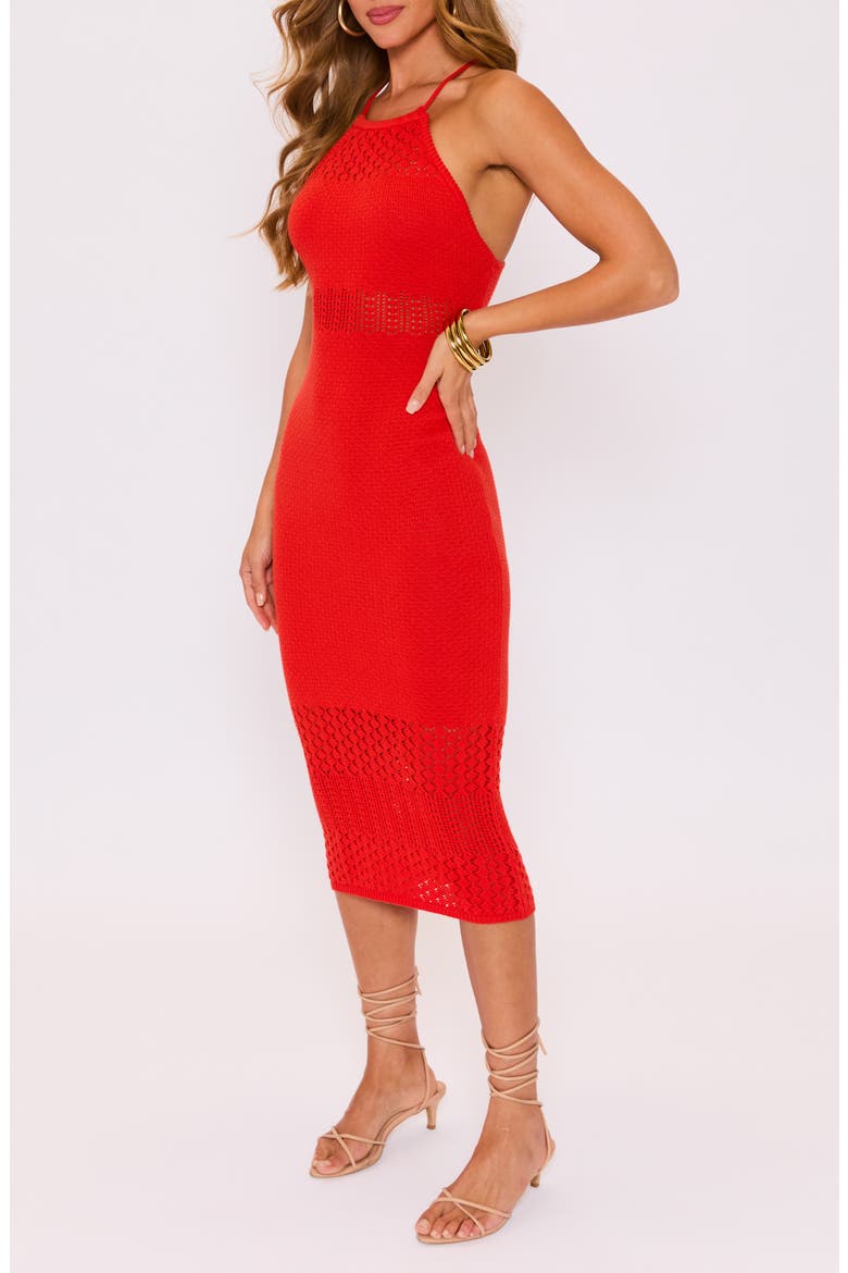 Siena Knit Midi Dress, Alternate, color, RED