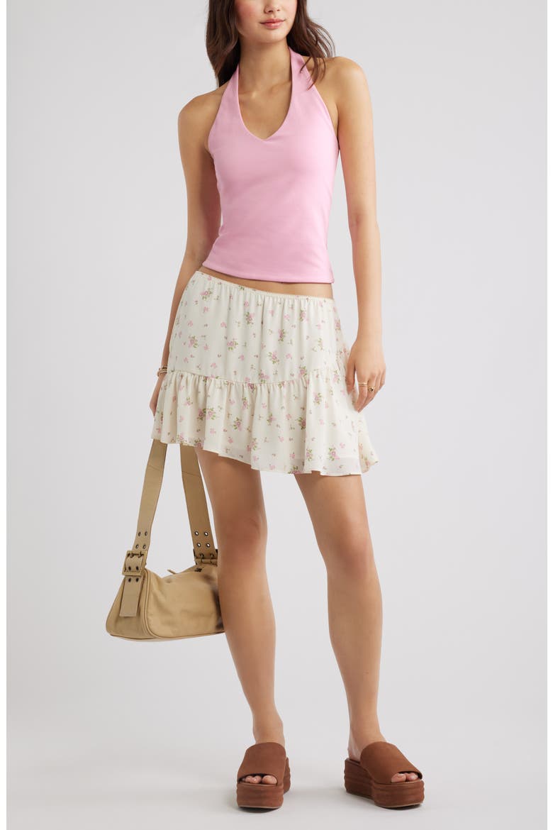 Stretch Cotton Halter Top, Alternate, color, PINK SWEET