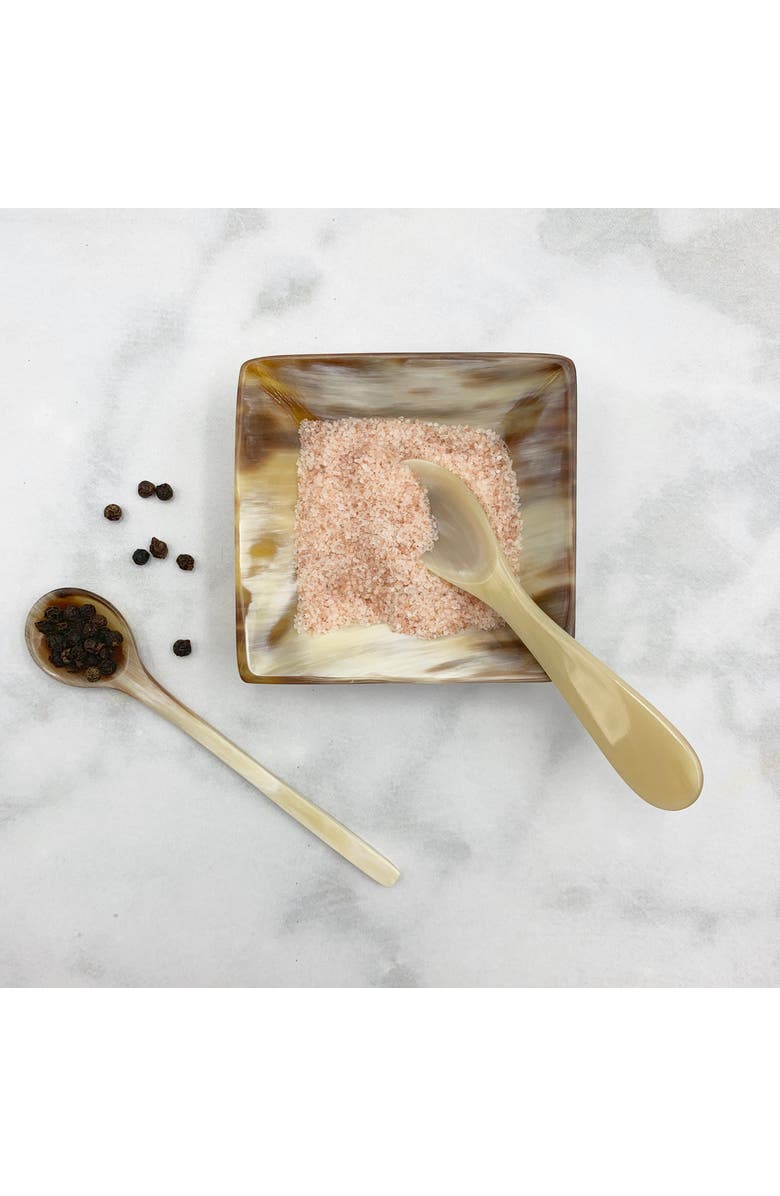 Maadili Collective Horn Spice Bowl with Spoon - Brown, Alternate, color, Brown