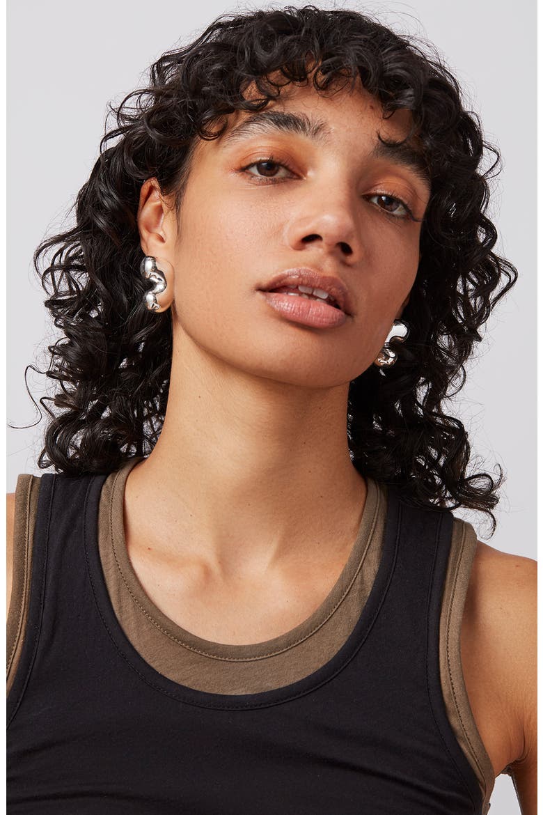 Eliza Puffs Drop Earrings, Alternate, color, HIGH POLISH SILVER