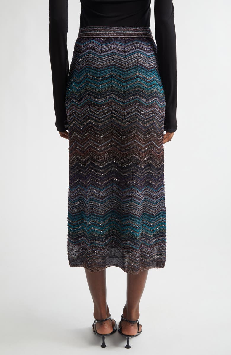 Missoni Zigzag Lamé Midi Skirt, Alternate, color, Dark Blue Tones