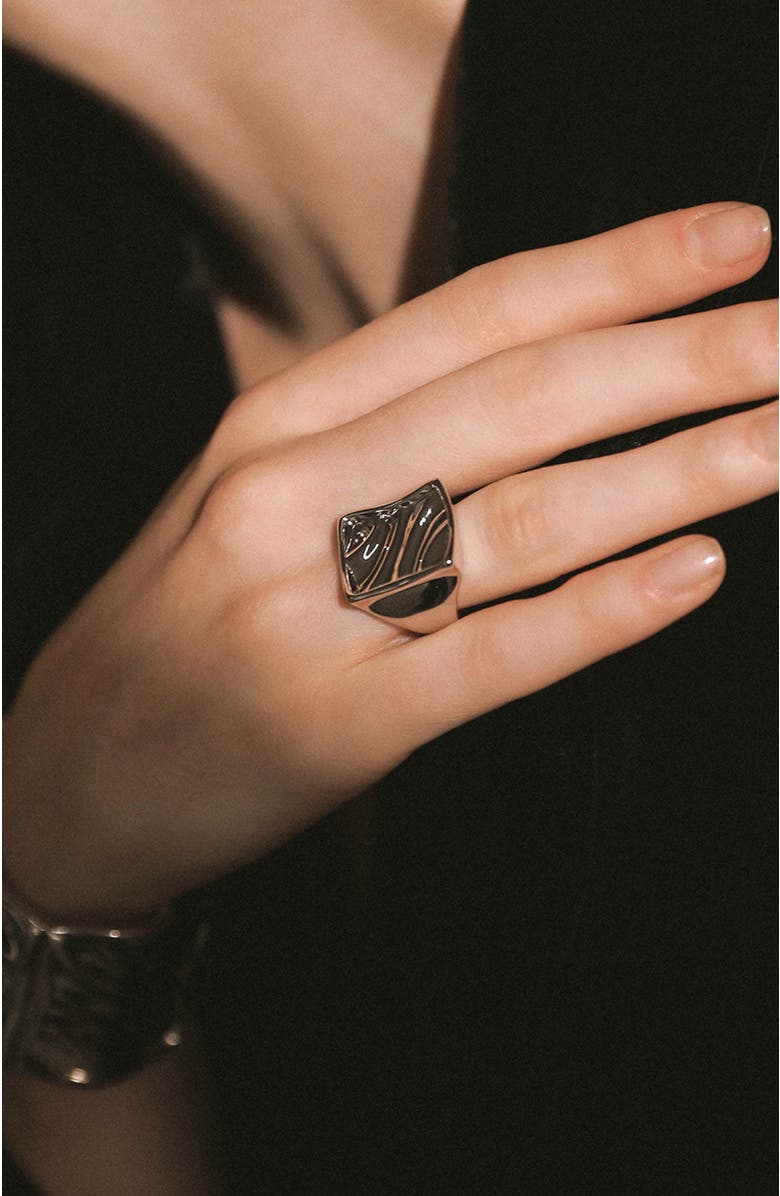 RETRO CHIC Tidal Glow Ring, Alternate, color, Silver