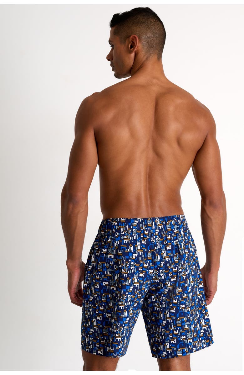 SHAN Long fit stretch swim trunks, Alternate, color, Print