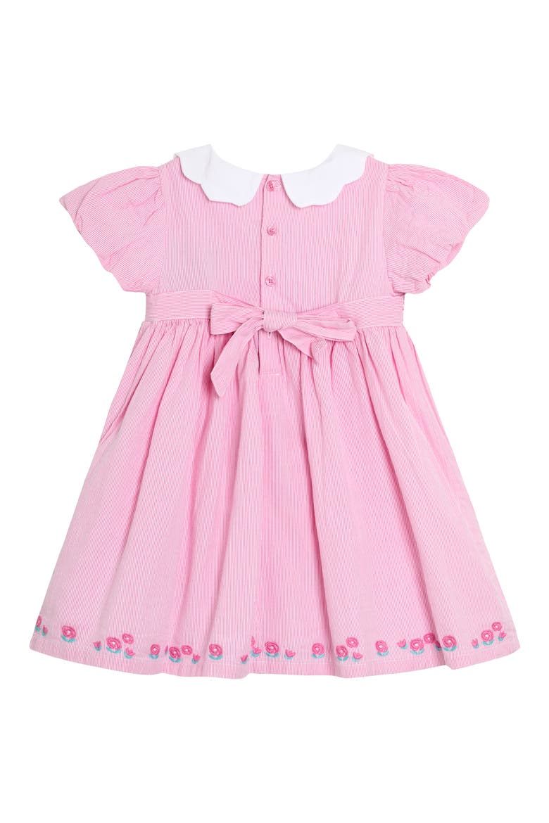 Bud Floral Embroidered Smocked Bodice Party Dress, Alternate, color, PINK