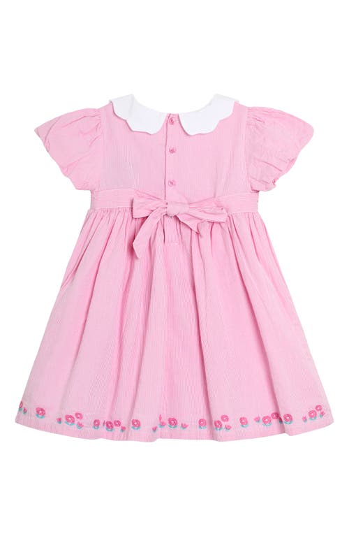 Jojo Maman Bébé Jojo Maman Bebe Bud Floral Embroidered Smocked Bodice Party Dress In Pink