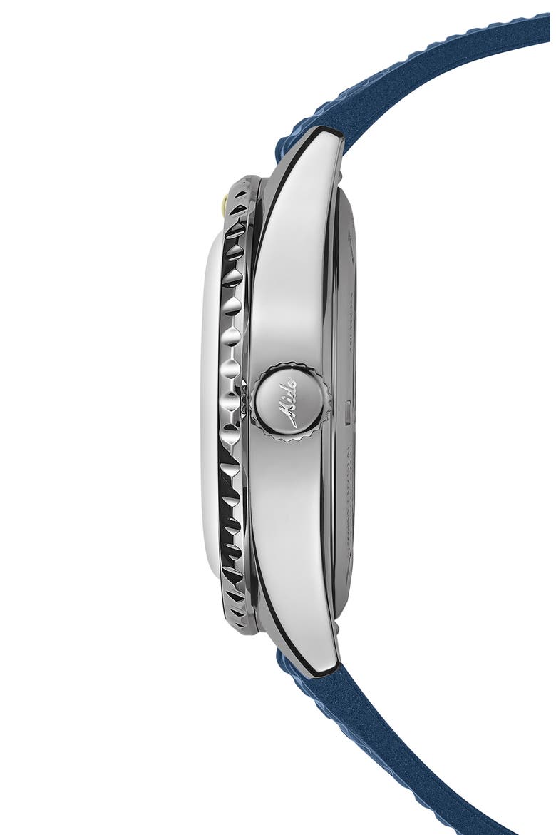 Ocean Star Decompression Worldtimer Bracelet Watch & Rubber Strap Gift Set, 40.5mm, Alternate, color, BLUE