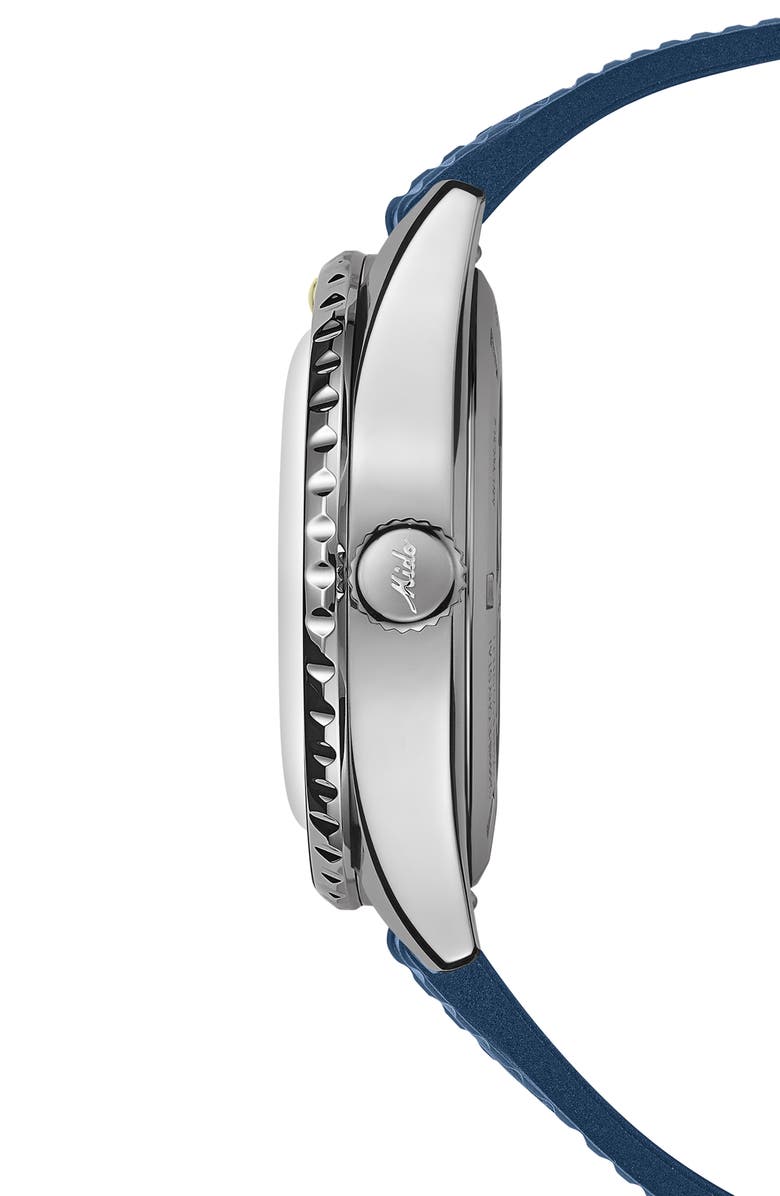 MIDO Ocean Star Decompression Worldtimer Bracelet Watch & Rubber Strap Gift Set, 40.5mm, Alternate, color, Blue