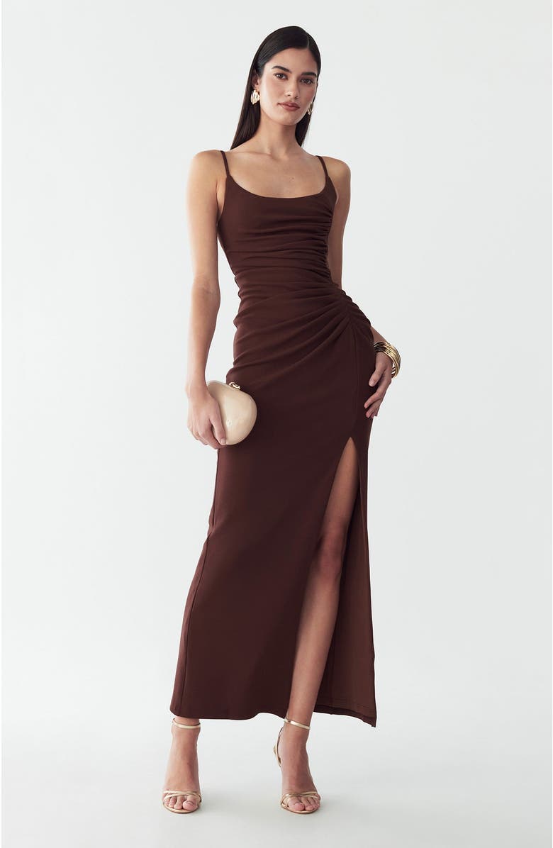 BWLDR Lani Maxi Dress, Alternate, color, Chocolate