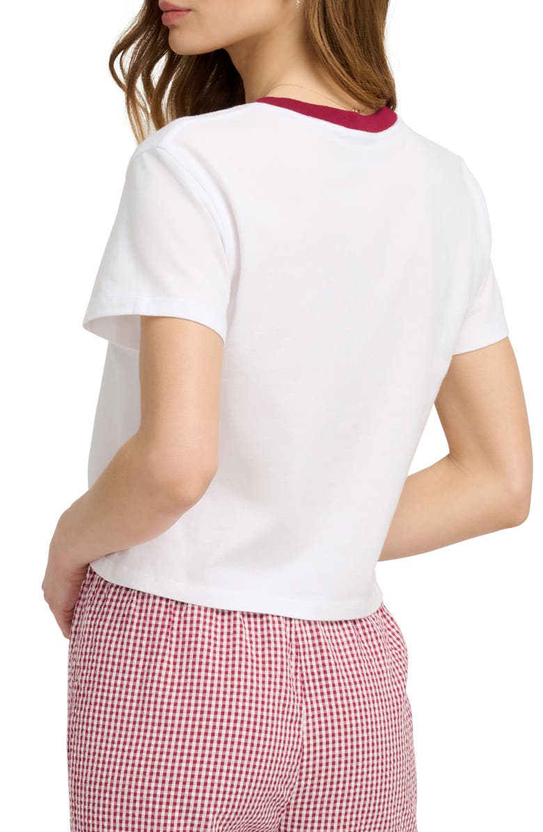 Favorite Daughter The Signature Crop Graphic T-Shirt, Alternate, color, Off White/ Raspberry