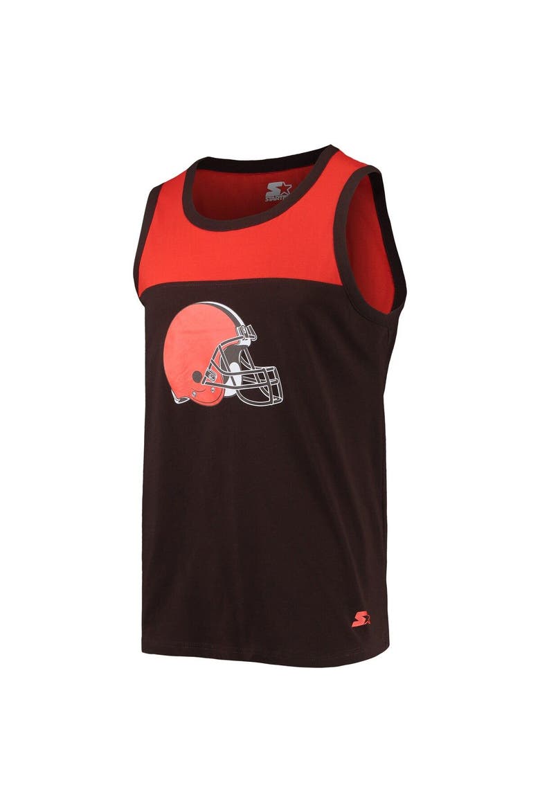 Men's Starter Brown/Orange Cleveland Browns Team Touchdown Fashion Tank Top, Alternate, color, Brown