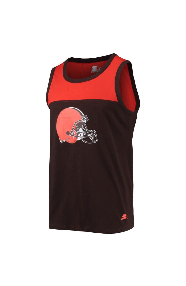 STARTER Men's Starter Brown/Orange Cleveland Browns Team Touchdown Fashion Tank Top, Alternate, color, Brown