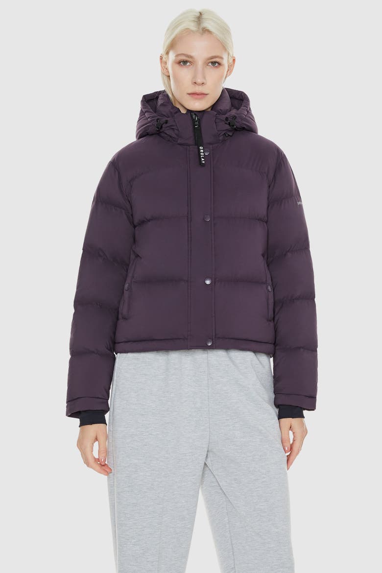 Puff-O® Cropped Down Puffer Jacket, Alternate, color, Purple