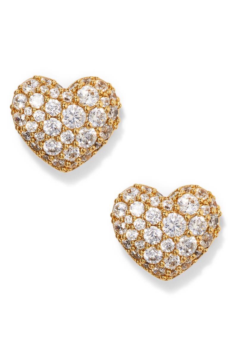 Nadri Gifted Heart Stud Earrings, Main, color, Gold