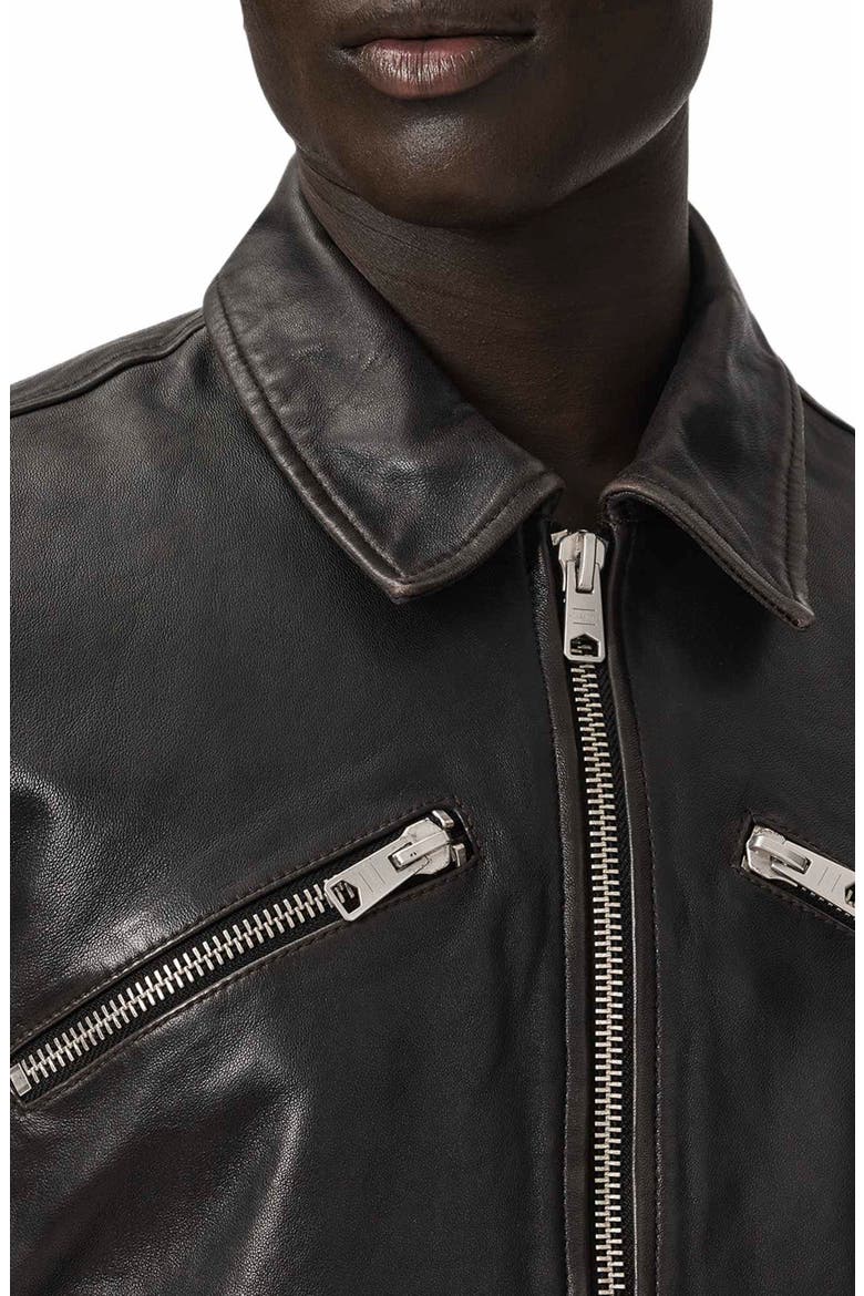 Verdi Leather Jacket, Alternate, color, BLACK