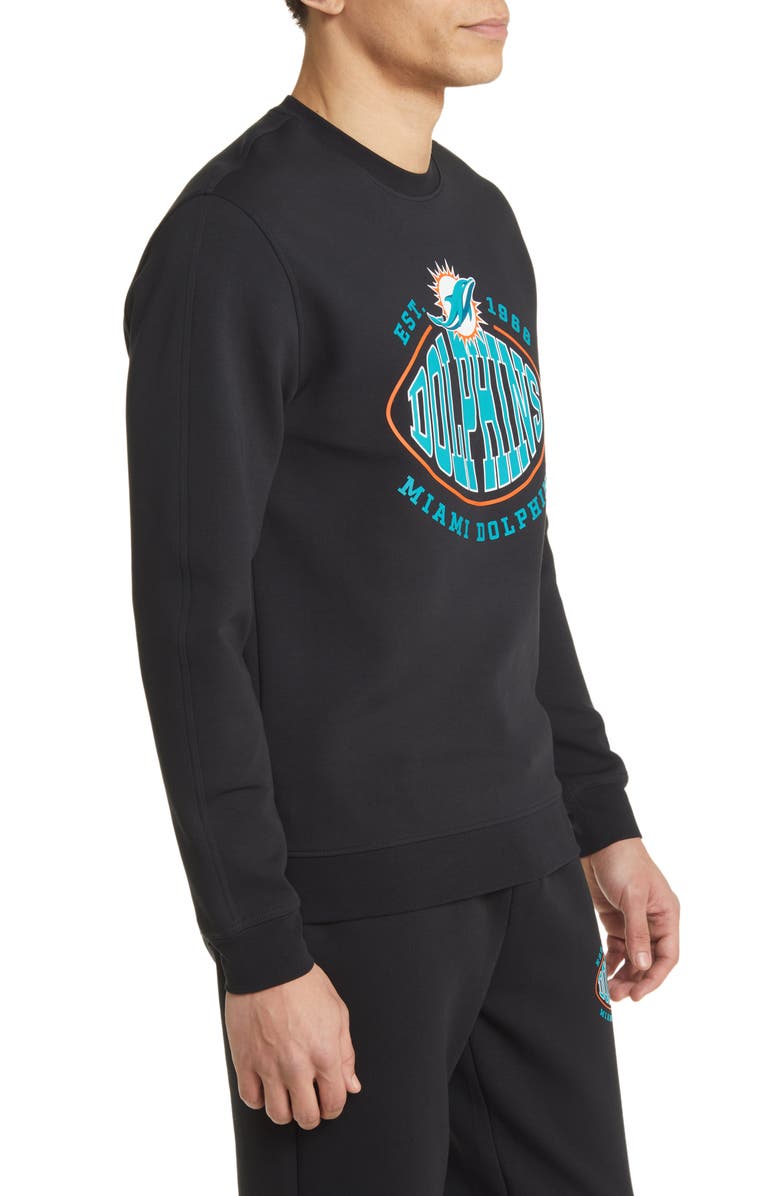 BOSS x NFL Crewneck Sweatshirt, Alternate, color, Miami Dolphins Black