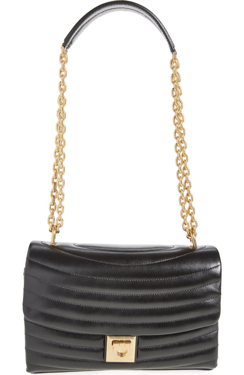 FERRAGAMO Medium Matelassé Leather Shoulder Bag, Main, color,