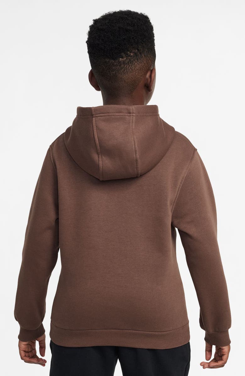 Nike Kids' Club Fleece Hoodie, Alternate, color, Fauna Brown/ White