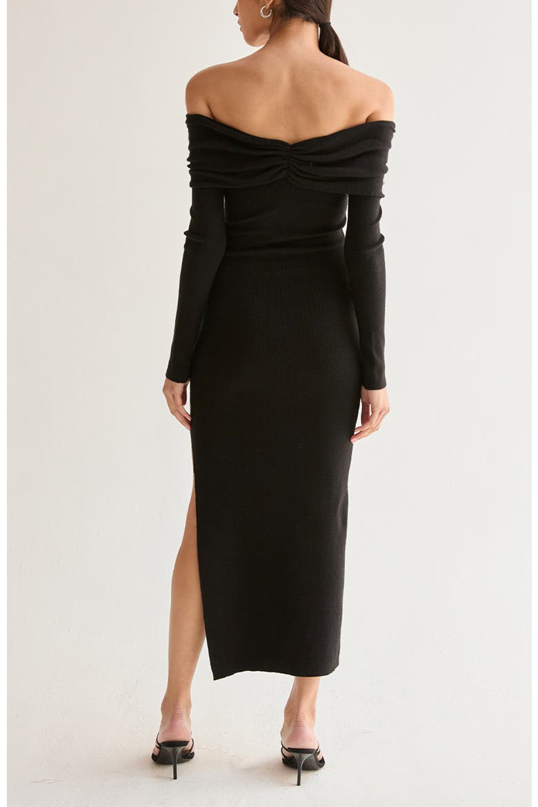 Off Shoulder Sweater Dress, Alternate, color, Black